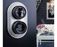 Веркель Переключатель одноклавишный (черный) WL18-01-03