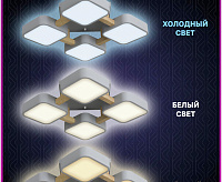 Люстра светодиодная SCANDIA 56W 2700-6400K серая REV Ritter 52073 3