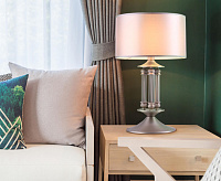 Настольная лампа 01045/1 сатин-никель сн/пр