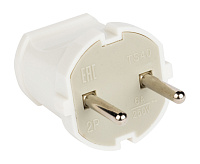 Вилка прямая б/з бел. 6А 250В EKF PROxima