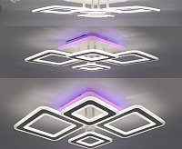 Люстра светодиодная "OVAL DOUBLE RGB" 70W 5S-APP-660x500x110-WHITE/WHITE-220-IP20