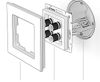 Веркель Акустическая розетка (черный матовый) WL08-AUDIOx4 / W1185008