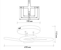 Люстра светодиодная "VOLNA SLIM DOUBLE" 85W 3R-490х112-WHITE/OPAL-220-IP20