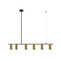 Люстра светодиодная 9001A-DW-6 BLACK+BRASS