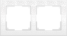 Веркель Рамка на 2 поста (Floc белый) WL05-Frame-02-white