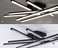 Люстра светодиодная "IRIS" 140W 6I-IRC-800*800*125--BLACK/CLEAR-220V-IP20