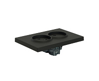 Эмили Розетка 2-местная б/з с защитной шторкой, черный уголь, RST16-5116-05