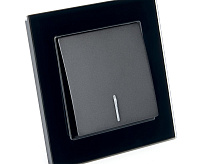Катрин Выключатель 1-кл с подсветкой в сборе черный GLS10-7001-05