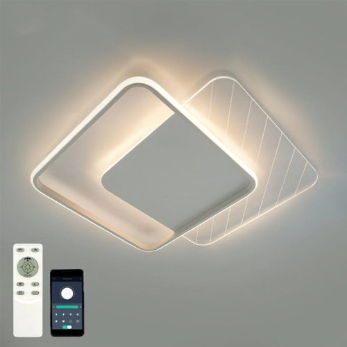 Люстра светодиодная "AMATO" 60W 2S-APP-505x505x52-WHITE/WHITE/CLEAR-220-IP20
