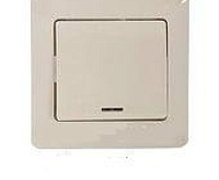 GLOSSA Выключатель 1-кл с подсветкой беж GSL000213