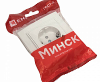Розетка 1-местная 16А EKF ERR16-028-100-USB сн/пр