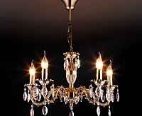 Люстра металл 10102/5 античная бронза/прозрачный  хрусталь