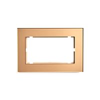 Катрин Рамка для 2-ой розетки стекло золото GFR00-7012-08