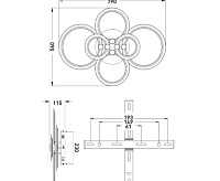 Люстра светодиодная "EUROPA" 132W 6R-APP-790/560/115 CHROME/White-220-IP20