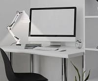 Настольная лампа (+ струбцина) TBL-02, E27, белый