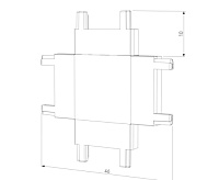 Flat Magnetic Четырёхсторонний соединитель для накладного шинопровода чёрный