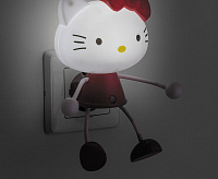 Ночник светодиодный "кот" 0.5W 230V красный FN1156