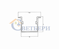 Профиль врезной алюминиевый 3725-2 REXANT, 2м