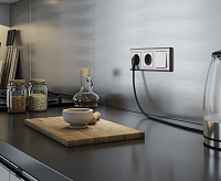 Веркель Розетка 1-ая с/з (глянцевый никель) W1171002