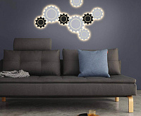 Бра MRL 1100 Gear L LED черный сн/пр