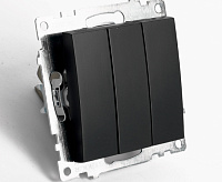 Катрин Выключатель 3-кл черный GLS10-7108-05