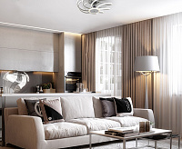 Люстра светодиодная с вентилятором "FAN LIANA" 80W+36W-480*235- WHITE/WHITE-220-IP20