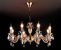 Люстра металл 10102/8 античная бронза/прозрачный  хрусталь