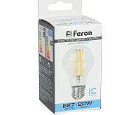 Лампа светодиодная FILAMENT 20W E27 6400K LB-620  шар (Feron)