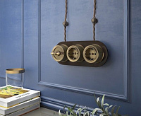 Веркель Розетка 1-ая с/з (бронзовый) Ретро W5771012