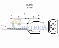 Наконечник штырьевой втулочный изолированный  (НШВИ F-8mm) 2*1мм красный 08-2803
