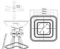 Люстра светодиодная "AKRILIKA" 120W 3S-APP-555-CHROME/CLEAR-220-IP20 