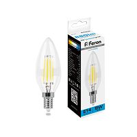 Лампа светодиодная FILAMENT  9W E14 6400K LB-73 свеча (Feron)