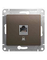 GLOSSA Розетка компьютерная RJ45 кат 5е шоколад GSL000881К