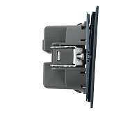 Мия Переключатель перекрестный 2кл, черный бархат, RSW10-3111-05