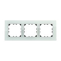 LK60 Рамка на 3 поста натуральное светлое стекло 864311-1