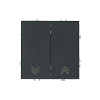 Эмили Выключатель 2кл самовозвратный, черный уголь ,RSW10-5113-05