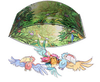 Подвесной светильник детский "Дружба" (попугаи) сн/пр