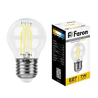 Лампа светодиодная FILAMENT  7W E27 2700K LB-52 шар (Feron)