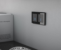 Веркель Сенсорный выключатель 1-кл с подсветкой (черный матовый) W4510008