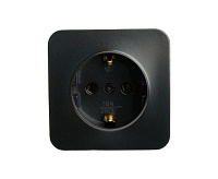 София Розетка 1-ая с/з черный матовый IP20 MST16-11-05