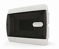 Щит встраиваемый  8мод. IP40, прозрачная черная дверца Tekfor CVK 40-08-1