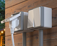 Веркель Выключатель 2-кл влаг Gallant (белый) WL15-03-02