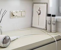 Веркель Розетка 1-ая с/з и шторками (белый) WL01-SKGS-01-IP44/W1171101