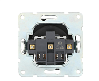 LK60 Розетка 1-ая б/з со шторками черный бархат 863308-1