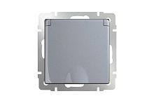 Веркель Розетка 1-ая влаг с/з с защ крышкой и шторками  (серебряный) W1171206