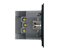 Мия Розетка 1-местная с/з, с&nbsp;&nbsp;з/ш+USB+Type C, черный бархат,RST16-3119-05
