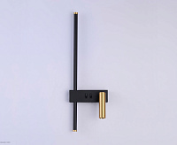 Бра FL5209/2 BK/GD 7W+5W 4200K черный песок/золото