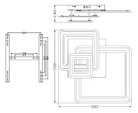 Люстра светодиодная "TRIPLEX SQUARE" 124W 3S-APP--596/596/146 -WHITE/WHITE-220V-IP20