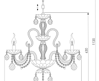 Люстра металл 10097/8 золото/тонированный хрусталь