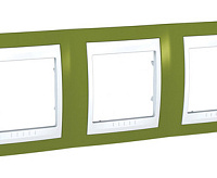 Рамка 3Мг UNICA Хамелеон гориз. фисташк./бел MGU6.006.866
